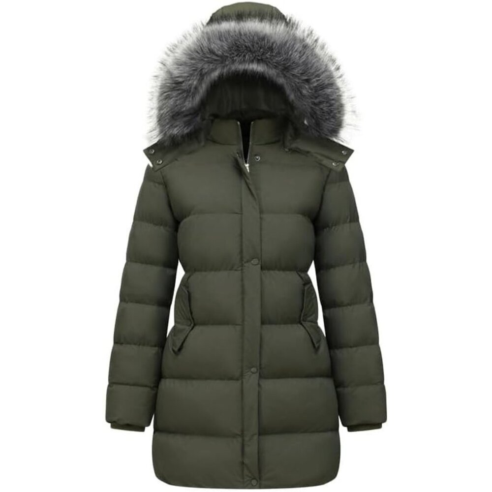Women's Winter Thicken Puffer Coat Standard & Plus Size Warm Snow Jacket with Fu